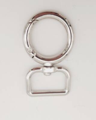 Angel Çanta Aksesuar 2 Cm Gümüş Köşeli Yaylı Halka 1 Adet - 1