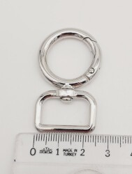 Angel Çanta Aksesuar 2 Cm Gümüş Köşeli Yaylı Halka 1 Adet - 2