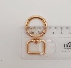 Angel Çanta Aksesuar 2 cm Light Gold Köşeli Yaylı Halka 1 Adet - 3