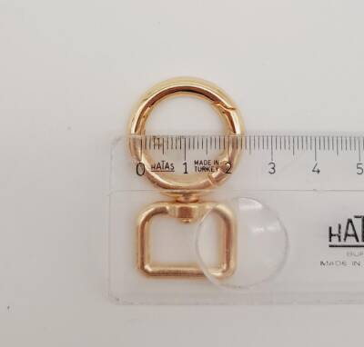 Angel Çanta Aksesuar 2 cm Light Gold Köşeli Yaylı Halka 1 Adet - 3