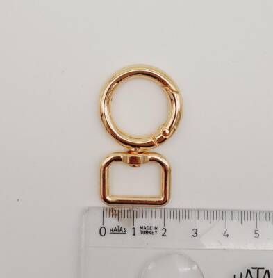 Angel Çanta Aksesuar 2 cm Light Gold Köşeli Yaylı Halka 1 Adet - 2