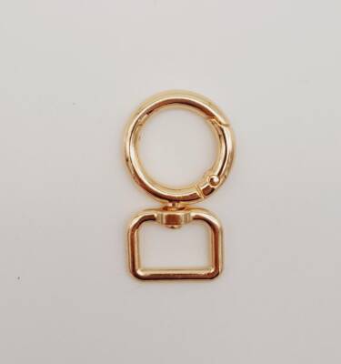 Angel Çanta Aksesuar 2 cm Light Gold Köşeli Yaylı Halka 1 Adet - 1
