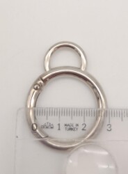 Angel Çanta Aksesuar 2.5 Cm Gümüş Kulaklı Yaylı Halka 1 Adet - 2