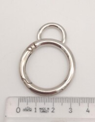 Angel Çanta Aksesuar 2.5 Cm Gümüş Kulaklı Yaylı Halka 1 Adet - 4