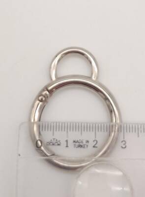 Angel Çanta Aksesuar 2.5 Cm Gümüş Kulaklı Yaylı Halka 1 Adet - 2