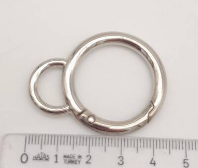 Angel Çanta Aksesuar 2.5 Cm Gümüş Kulaklı Yaylı Halka 1 Adet - 3