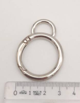 Angel Çanta Aksesuar 2.5 Cm Gümüş Kulaklı Yaylı Halka 1 Adet - 4