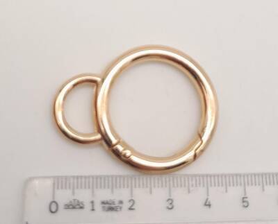 Angel Çanta Aksesuar 2.5 Cm Light Gold Kulaklı Yaylı Halka 1 Adet - 3