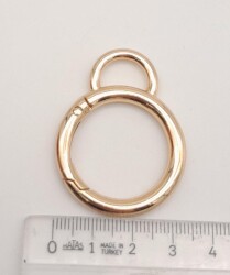 Angel Çanta Aksesuar 2.5 Cm Light Gold Kulaklı Yaylı Halka 1 Adet - 4