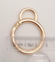 Angel Çanta Aksesuar 2.5 Cm Light Gold Kulaklı Yaylı Halka 1 Adet - 2