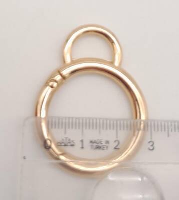 Angel Çanta Aksesuar 2.5 Cm Light Gold Kulaklı Yaylı Halka 1 Adet - 2