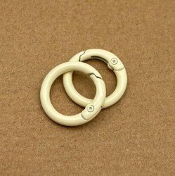 Angel Çanta Aksesuar 2'li Krem Renk 2 Cm Yaylı Halka - Angel Çanta Aksesuar