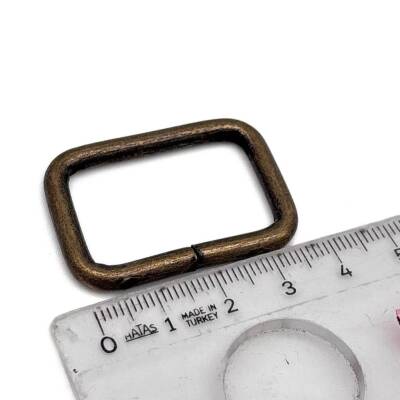 Angel Çanta Aksesuar 3.5x2 cm Antik Renk Dikdörtgen Halka 10 Adet - 2