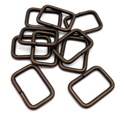 Angel Çanta Aksesuar 3.5x2 cm Antik Renk Dikdörtgen Halka 10 Adet - 1