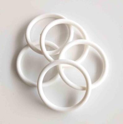 Angel Çanta Aksesuar 5 Adet 8 Cm Plastik Halka Beyaz - 1