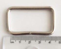 Angel Çanta Aksesuar Dikdörtgen Halka 4 Cm Gümüş - Angel Çanta Aksesuar