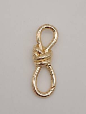 Angel Çanta Aksesuar Düğüm Model Light Gold Renk Yaylı Halka 1 Adet - 1