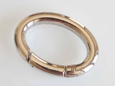 Angel Çanta Aksesuar Gümüş Oval Yaylı Halka - 1