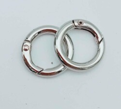 Angel Çanta Aksesuar Gümüş Renk Mini Yaylı Halka 2'Li - Angel Çanta Aksesuar