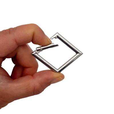 Angel Çanta Aksesuar Kare Yaylı Halka 3.5 X 5.5 Cm Gümüş Renk - 1