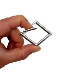 Angel Çanta Aksesuar Kare Yaylı Halka 3.5 X 5.5 Cm Gümüş Renk - Angel Çanta Aksesuar