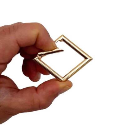 Angel Çanta Aksesuar Kare Yaylı Halka 3.5 X 5.5 Cm Light Gold Renk - 1