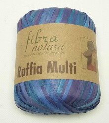 Angel Çanta Aksesuar Himalaya Rafya, Raffia Multi , Mavi Ebruli - Angel Çanta Aksesuar