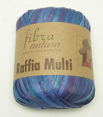 Angel Çanta Aksesuar Himalaya Rafya, Raffia Multi , Mavi Ebruli - 1