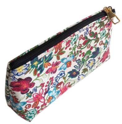 Angel Çanta Aksesuar Desenli El İşi Hobi, Makyaj Çantası Organizer Açık Renk Çiçek Desen - 1