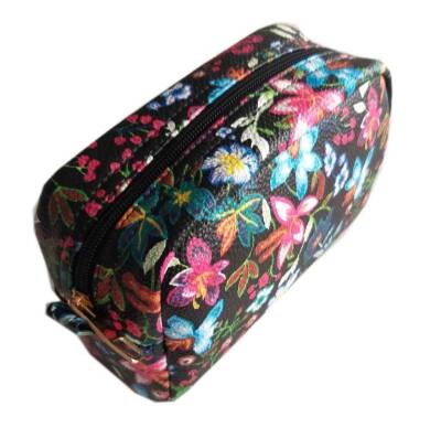 Angel Çanta Aksesuar Desenli El İşi Hobi, Makyaj Çantası Organizer Jumbo Çiçek Koyu Desen - 1