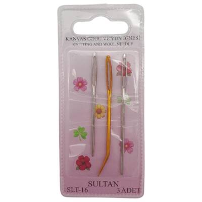 Angel Çanta Aksesuar 3 Lü Kanvas Örgü ve Yün İğnesi Seti SLT-16 - 1