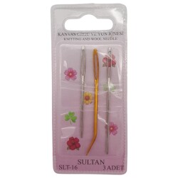 Angel Çanta Aksesuar 3 Lü Kanvas Örgü ve Yün İğnesi Seti SLT-16 - Angel Çanta Aksesuar