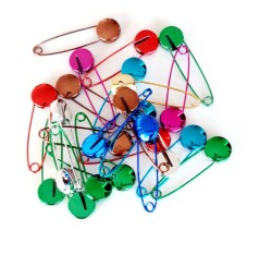 Angel Çanta Aksesuar 5 Adet Renkli Çengelli İğne 5 Cm Yuvarlak Model - Angel Çanta Aksesuar