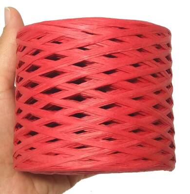 Angel Çanta Aksesuar Kırmızı Renk İthal Rafya İp (11 Numara ) - 1