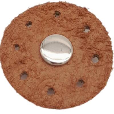 Angel Çanta Aksesuar Gerçek Derili Kabara Taba Renk Gümüş Metalli 1 Adet - 2