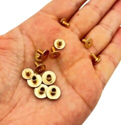 Angel Çanta Aksesuar Vidalı Trok Rivet Light Gold Renk 4 Adet - 4