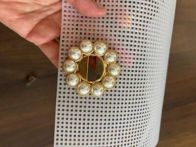 Angel Çanta Aksesuar 22x44 cm Çanta Kanvas İncili Kilitli - 4