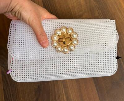 Angel Çanta Aksesuar 22x44 cm Çanta Kanvas İncili Kilitli - 1