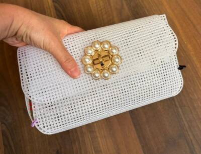 Angel Çanta Aksesuar 22x44 cm Çanta Kanvas İncili Kilitli - 2