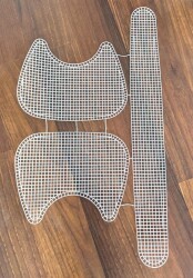 Angel Çanta Aksesuar İkili Kedi Model Beyaz Plastik Kanvas - Angel Çanta Aksesuar