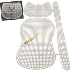 Angel Çanta Aksesuar Kedi Model Kanvas Set Beyaz Renk Kanvas Light Gold Püsküllü Geyik Süs - 1