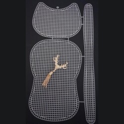 Angel Çanta Aksesuar Kedi Model Kanvas Set Beyaz Renk Kanvas Light Gold Püsküllü Geyik Süs - 3