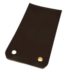 Angel Çanta Aksesuar 11x19 cm Gerçek Deri Çift Mıknatıslı Koyu Kahve Renk Çanta Kapağı Light Gold Metalli - Angel Çanta Aksesuar