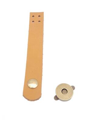 Angel Çanta Aksesuar 11x2 cm Açık Taba Gerçek Deri Düz Çanta Kapağı Antik Metalli - 2