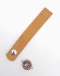 Angel Çanta Aksesuar 11x2 cm Açık Taba Gerçek Deri Düz Çanta Kapağı Gümüş Metalli - 3