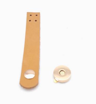 Angel Çanta Aksesuar 11x2 cm Açık Taba Gerçek Deri Düz Çanta Kapağı Light Gold Metalli - 2