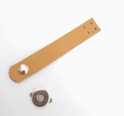 Angel Çanta Aksesuar 11x2 cm Açık Taba Gerçek Deri Düz Çanta Kapağı Light Gold Metalli - 3