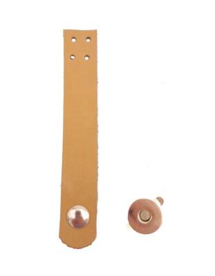 Angel Çanta Aksesuar 11x2 cm Açık Taba Gerçek Deri Düz Çanta Kapağı Light Gold Metalli - 1