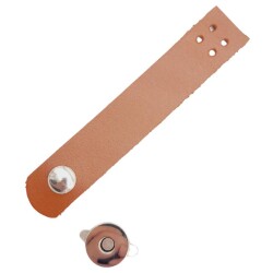 Angel Çanta Aksesuar 11x2 cm Gerçek Deri Taba Renk Çanta Kapağı Gümüş Metalli - 3