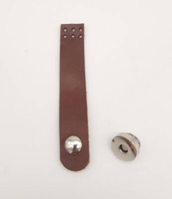 Angel Çanta Aksesuar 11x2 cm Kızıl Kahve Gerçek Deri Düz Çanta Kapağı Gümüş Metalli - 1